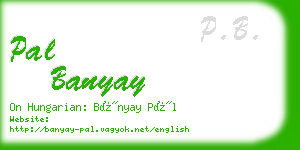 pal banyay business card